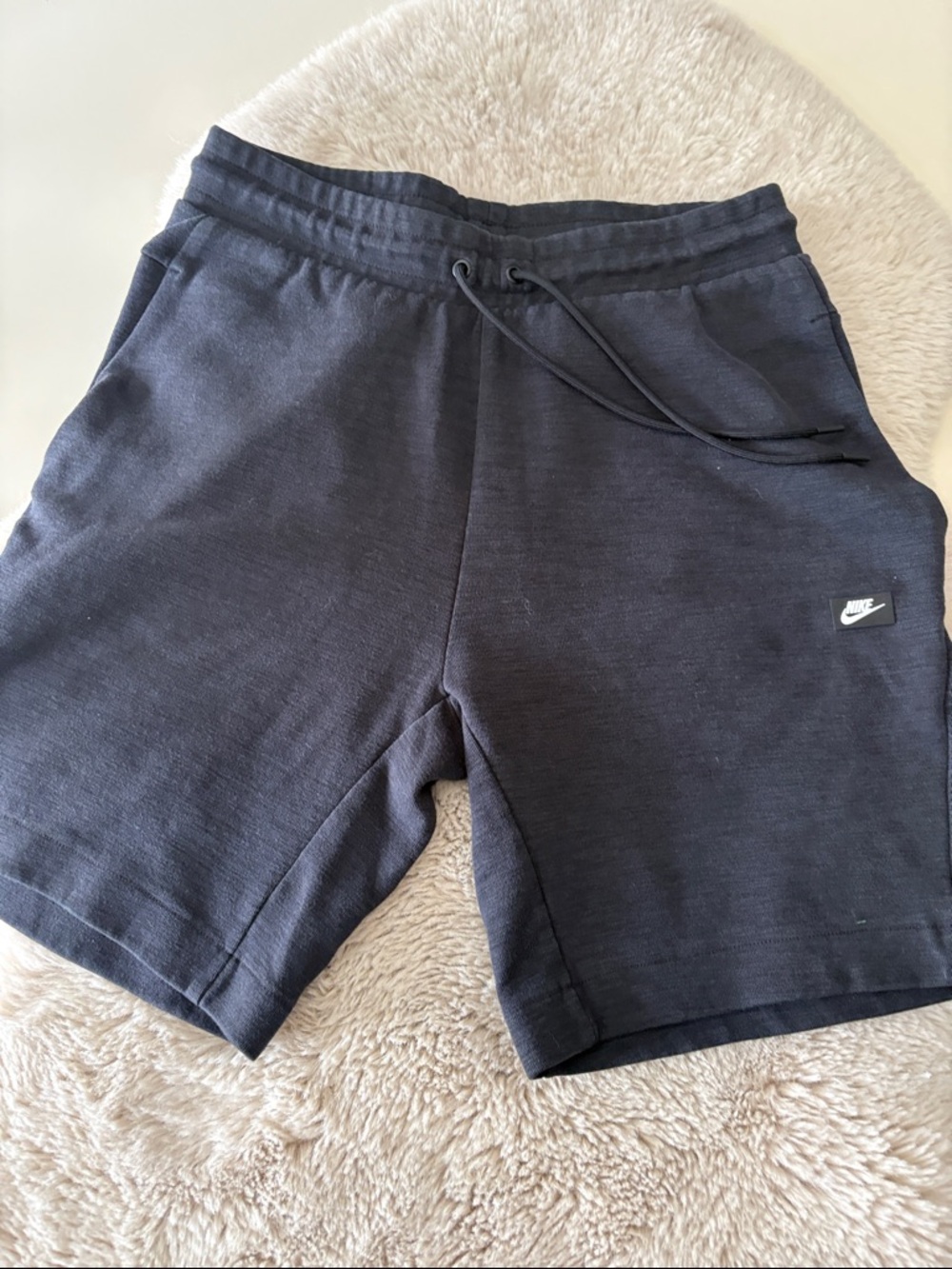 Nike Men’s Dark Charcoal Athletic Shorts with Small White Swoosh